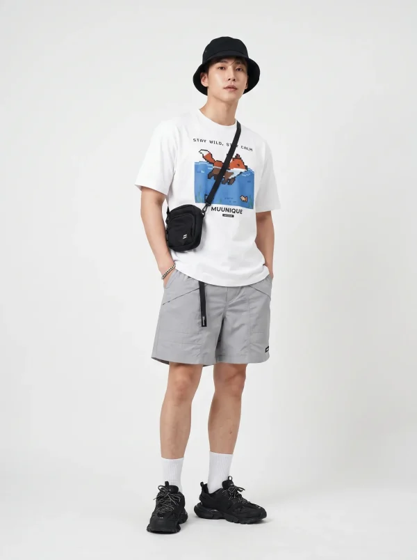MNQ Basic shots pants (White) MUUNIQUE สตรีทแฟชั่นผู้ชาย | MNQ Basic shots pants (White) MUUNIQUE menswear streetwear