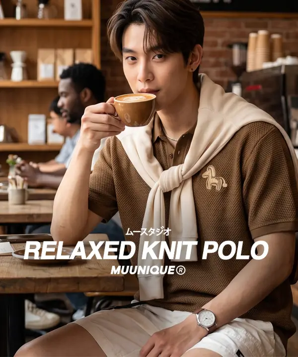 Relaxed knit polo